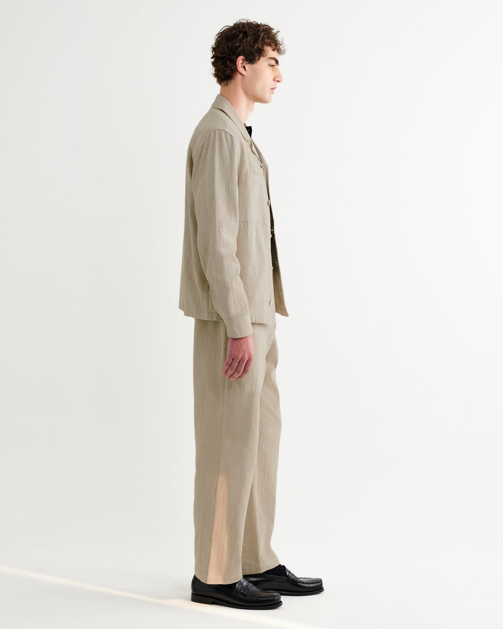 Aldred - Natural Linen-Cotton Revere Overshirt