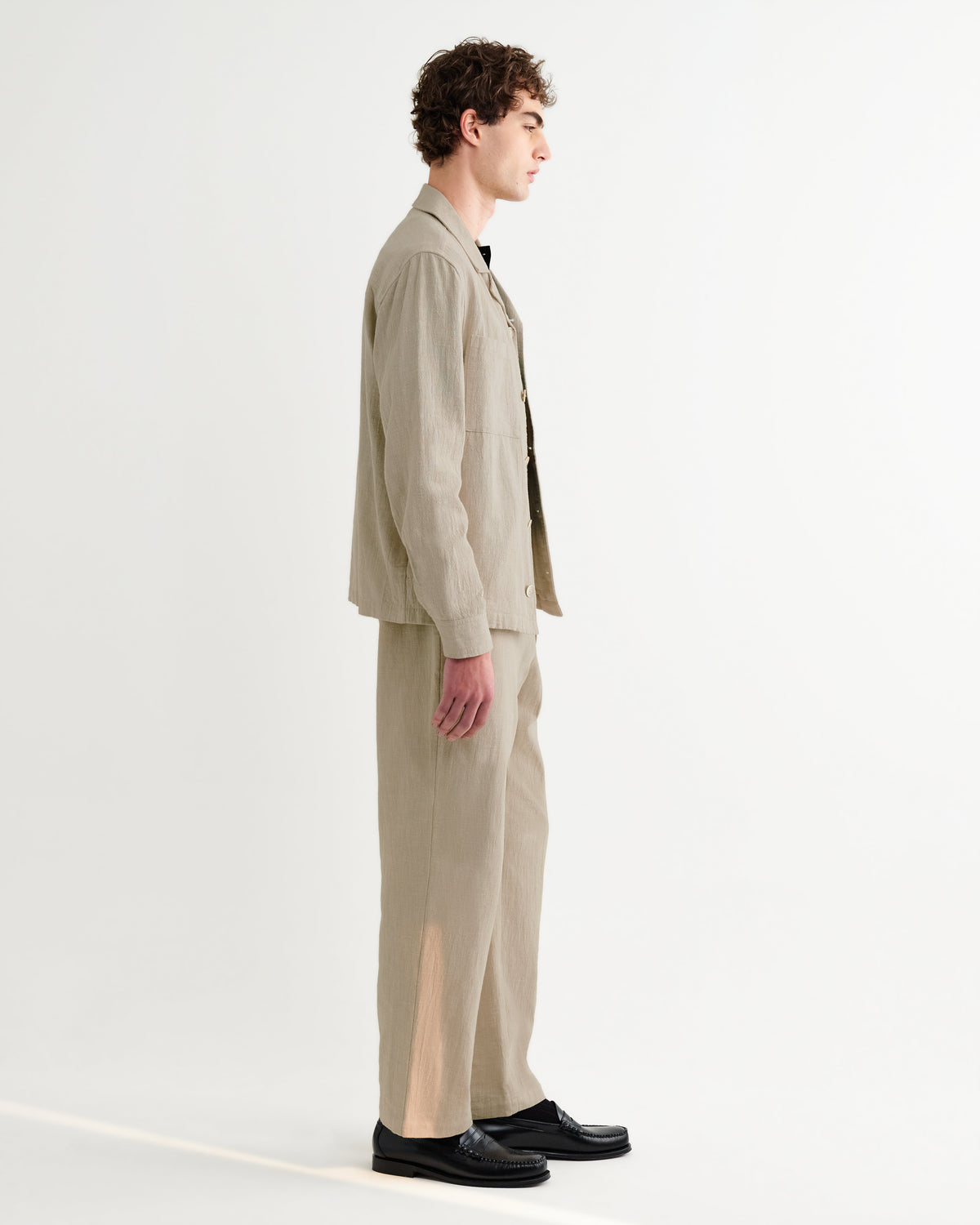 Aldred - Natural Linen-Cotton Revere Overshirt