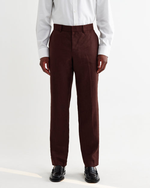 Alp - Merlot Linen Trousers