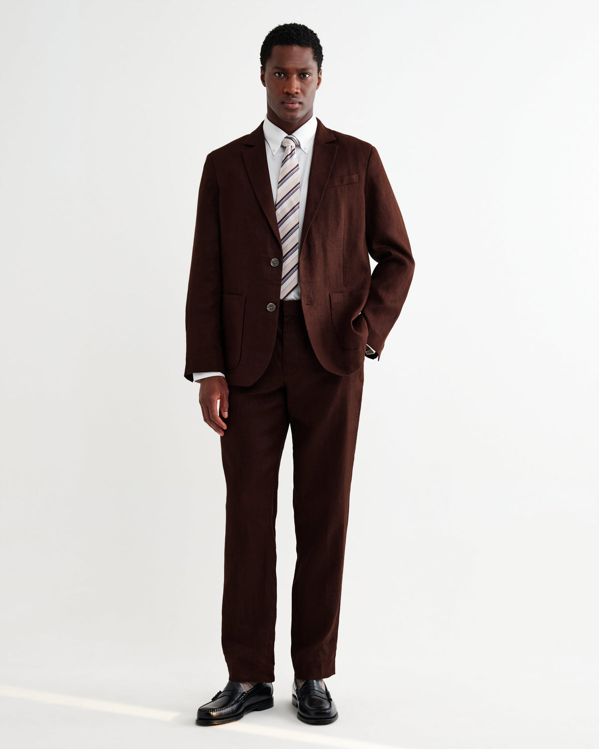 Alp - Merlot Linen Trousers