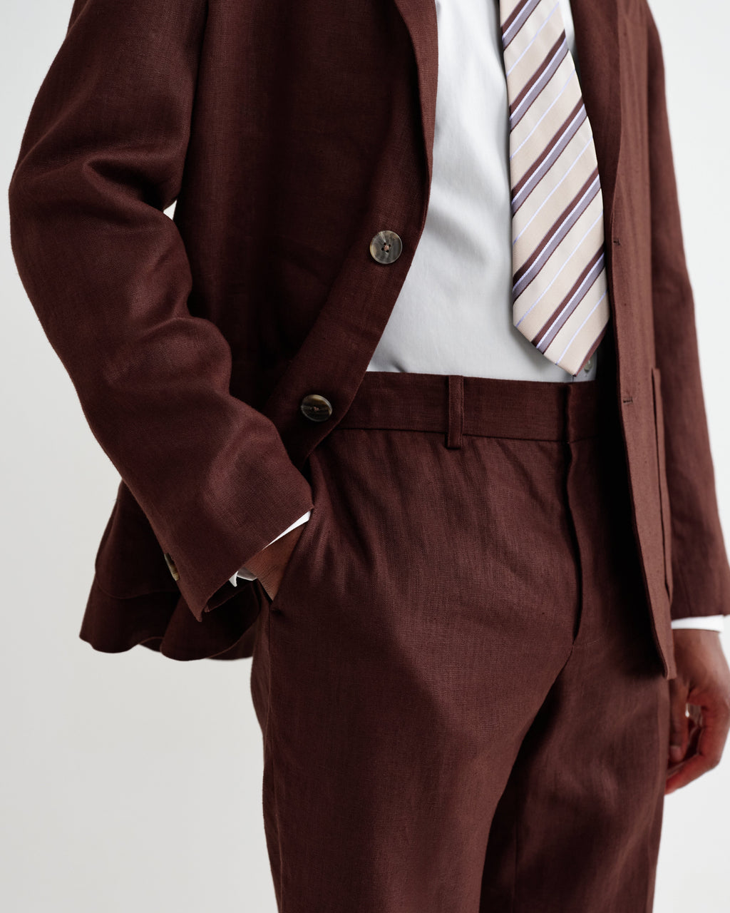 Alp - Merlot Linen Trousers