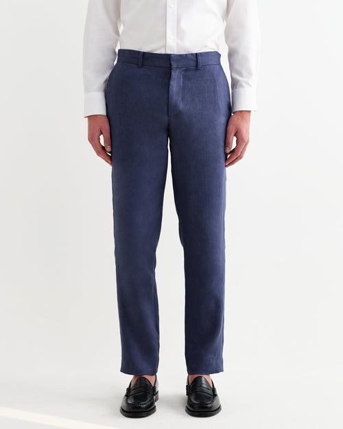 Alp - Mid Blue Linen Trousers