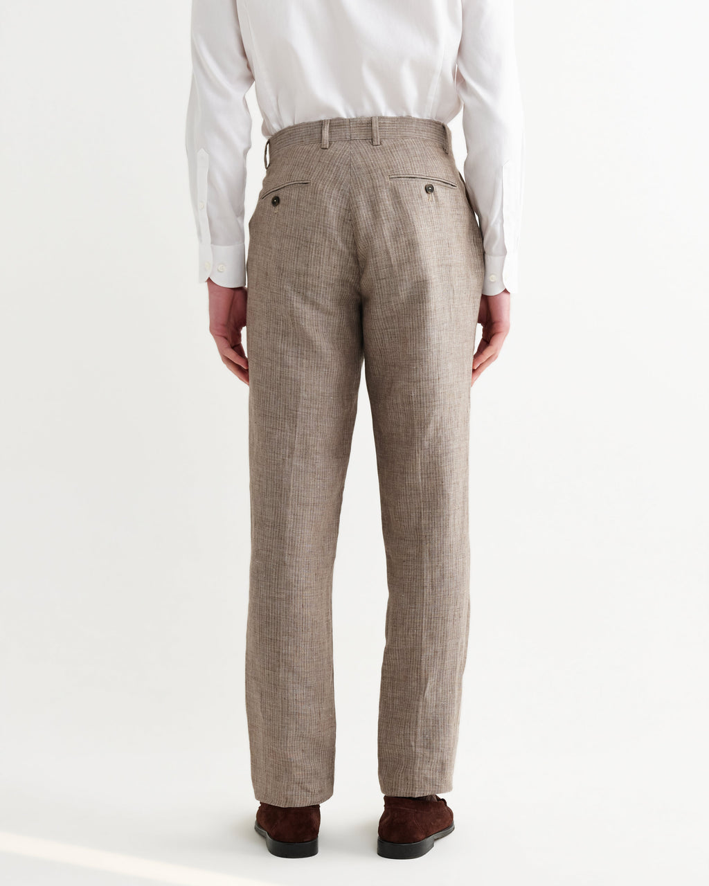 Alp - Natural And Brown Stripe Linen Trousers