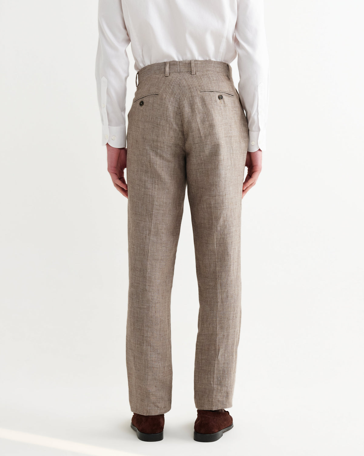 Alp - Natural And Brown Stripe Linen Trousers