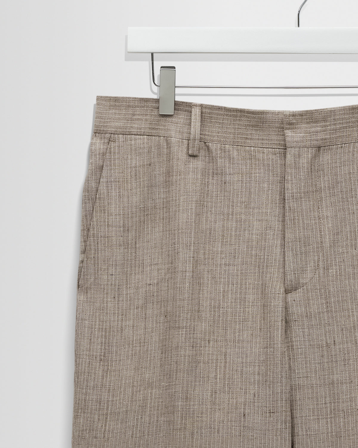 Alp - Natural And Brown Stripe Linen Trousers