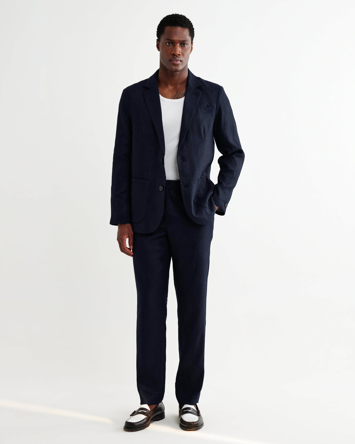 Alp - Navy Linen Trousers