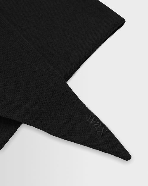 Arnold - Black Knitted Rib Scarf