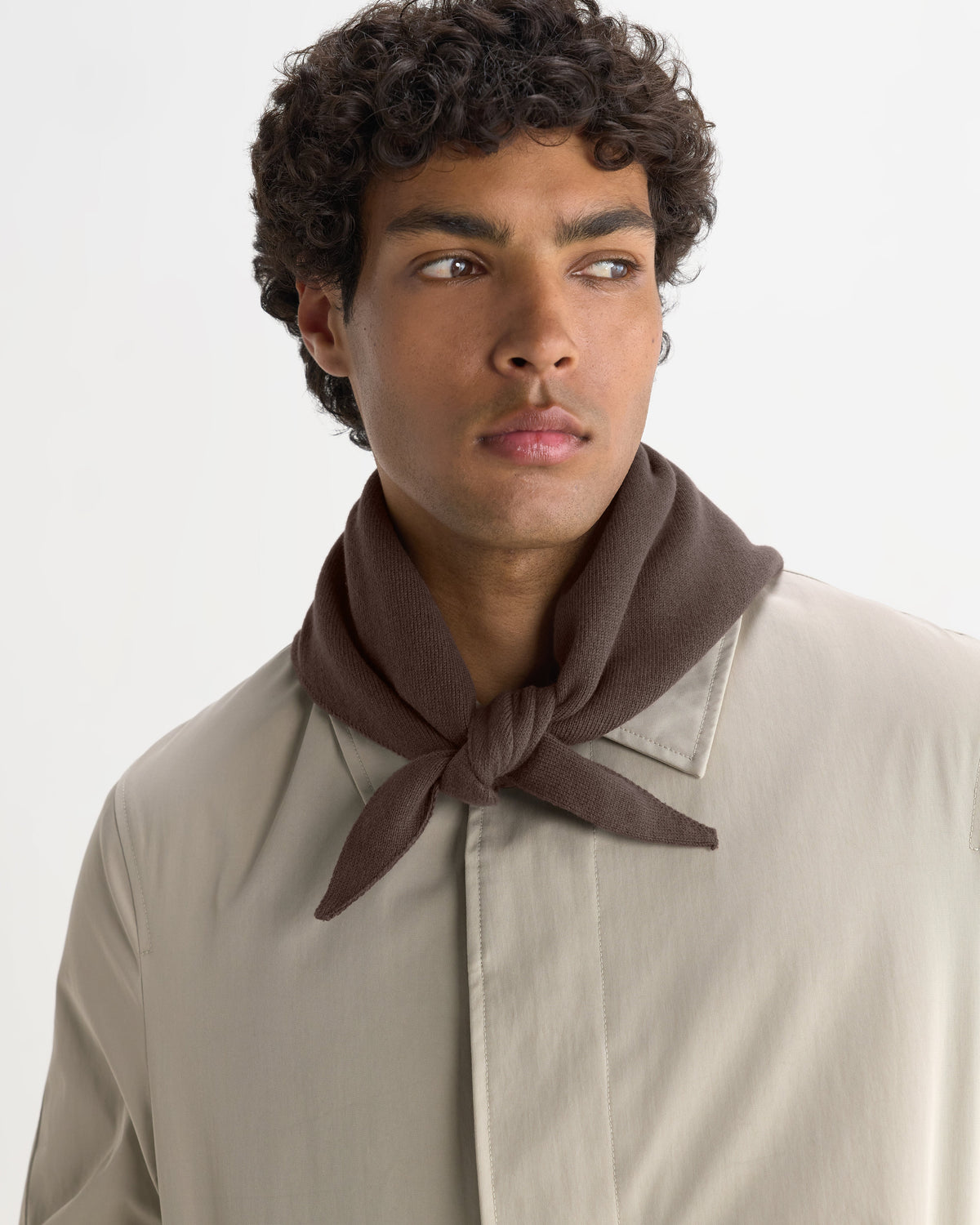 Arnold - Brown Knitted Rib Scarf