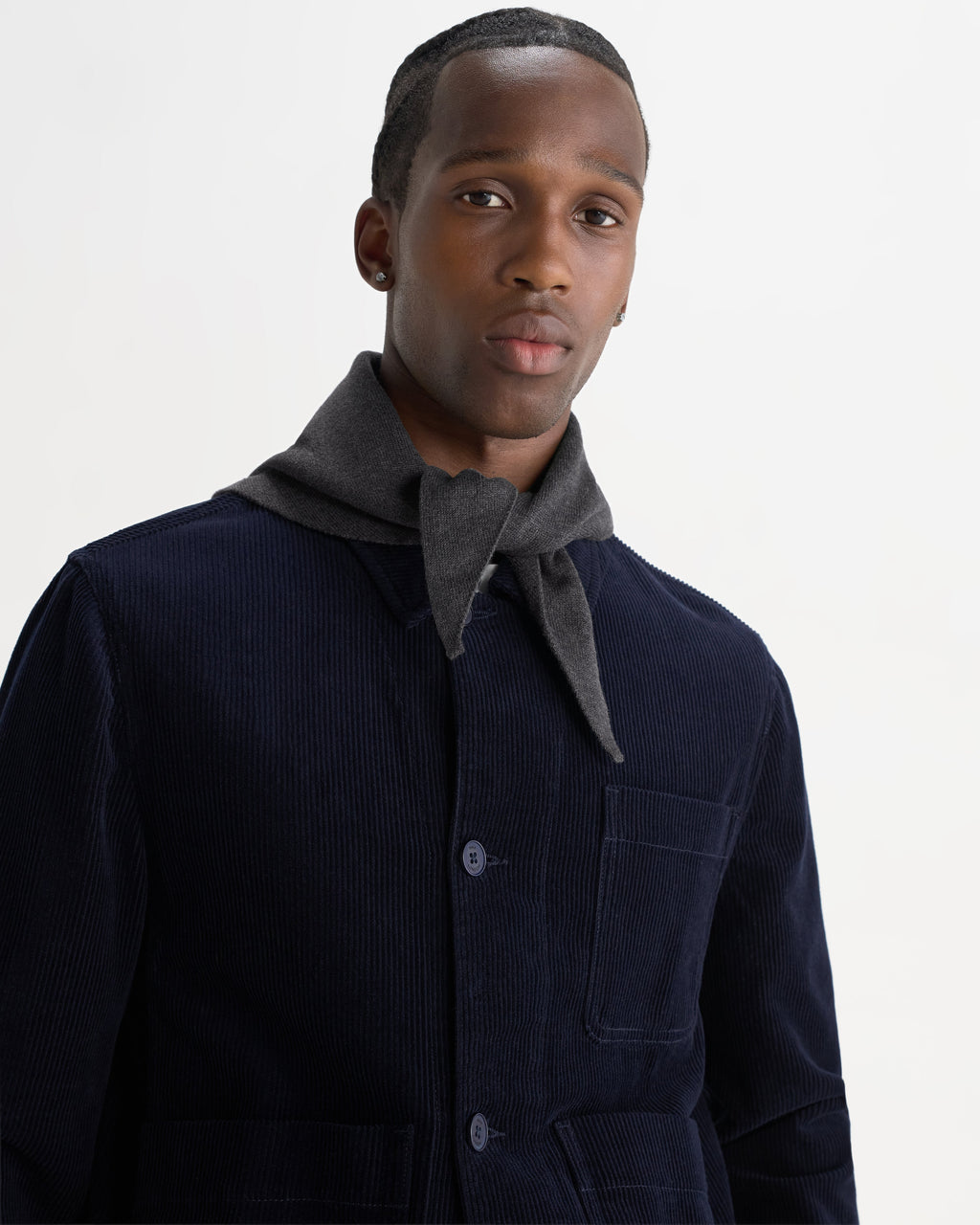 Arnold - Charcoal Knitted Rib Scarf