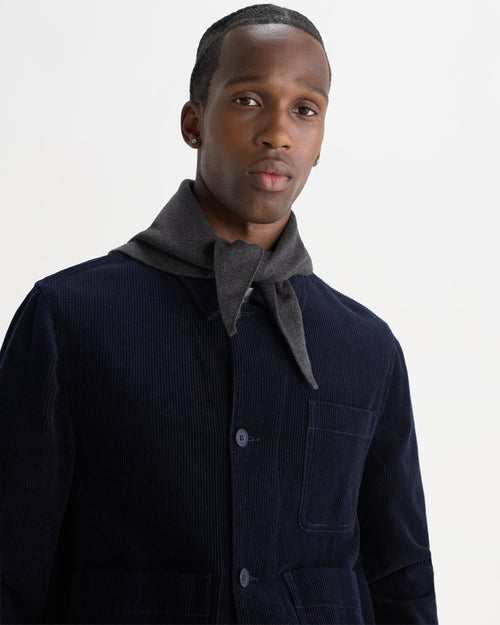 Arnold - Charcoal Knitted Rib Scarf