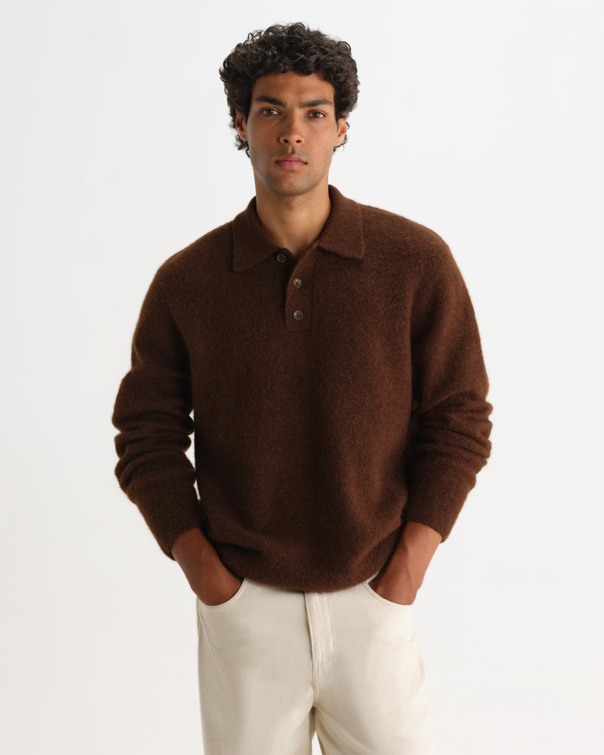 Ashford - Brown Fluffy Wool Polo