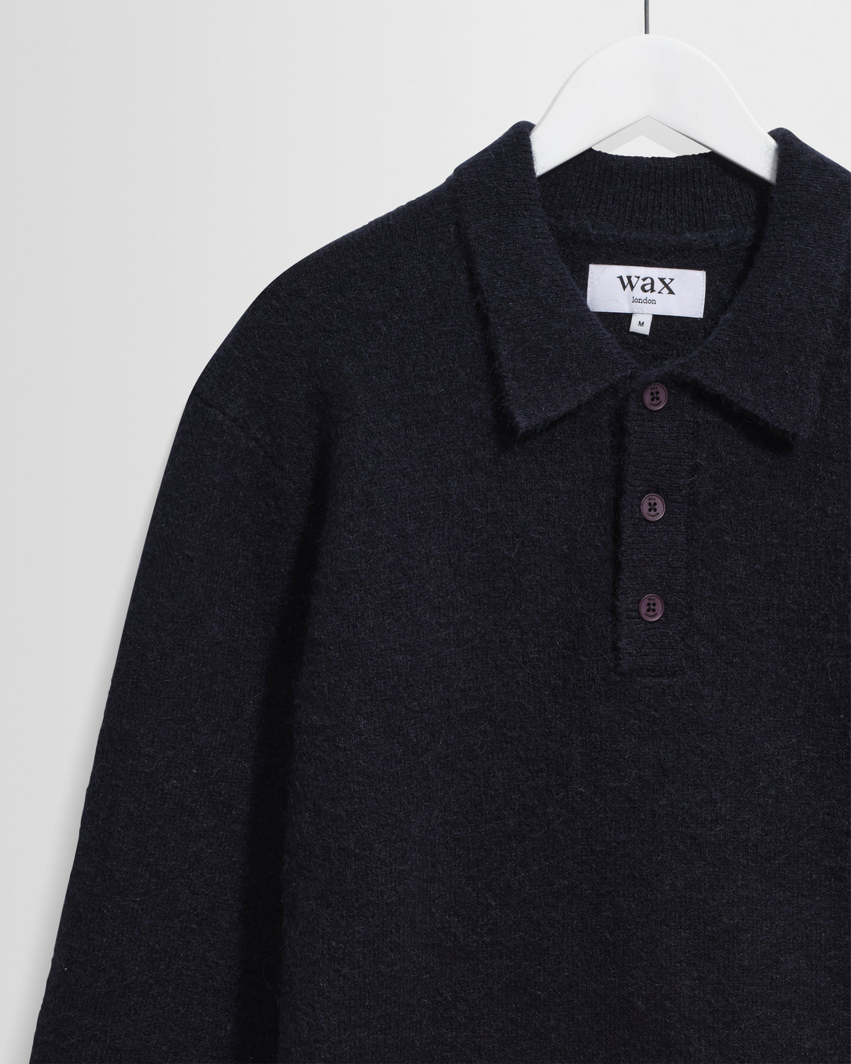 Ashford - Navy Fluffy Wool Polo