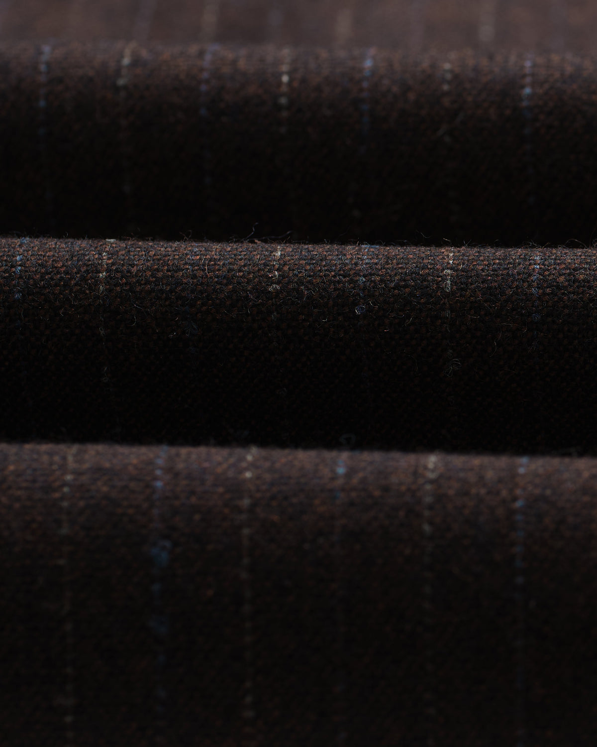 Aston - Dark Brown Wool Pinstripe Trousers