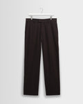 Aston - Dark Brown Wool Pinstripe Trousers