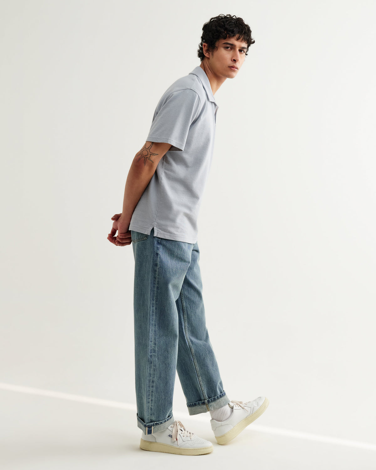 Atwood - Blue Textured Organic Cotton Polo Shirt