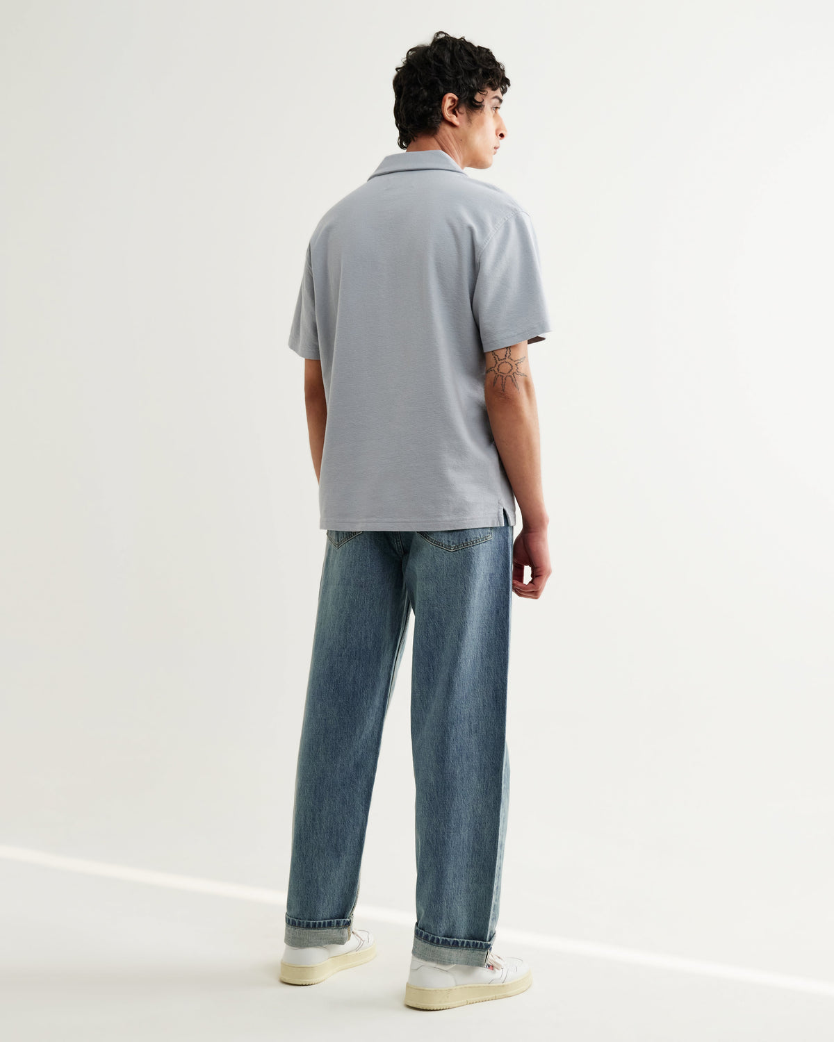 Atwood - Blue Textured Organic Cotton Polo Shirt
