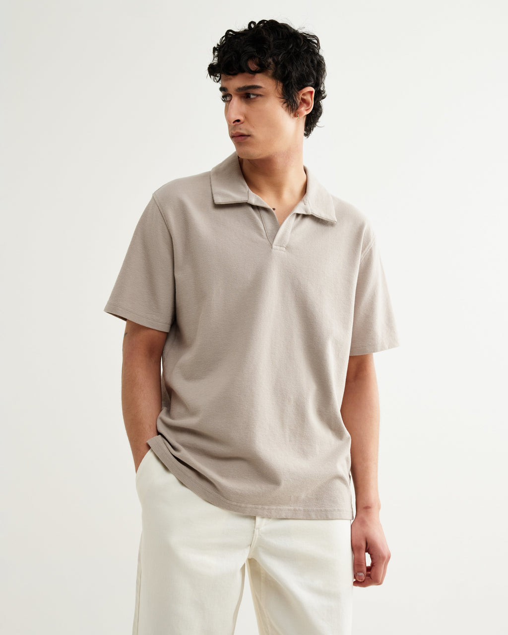 Atwood - Clay Textured Organic Cotton Polo Shirt