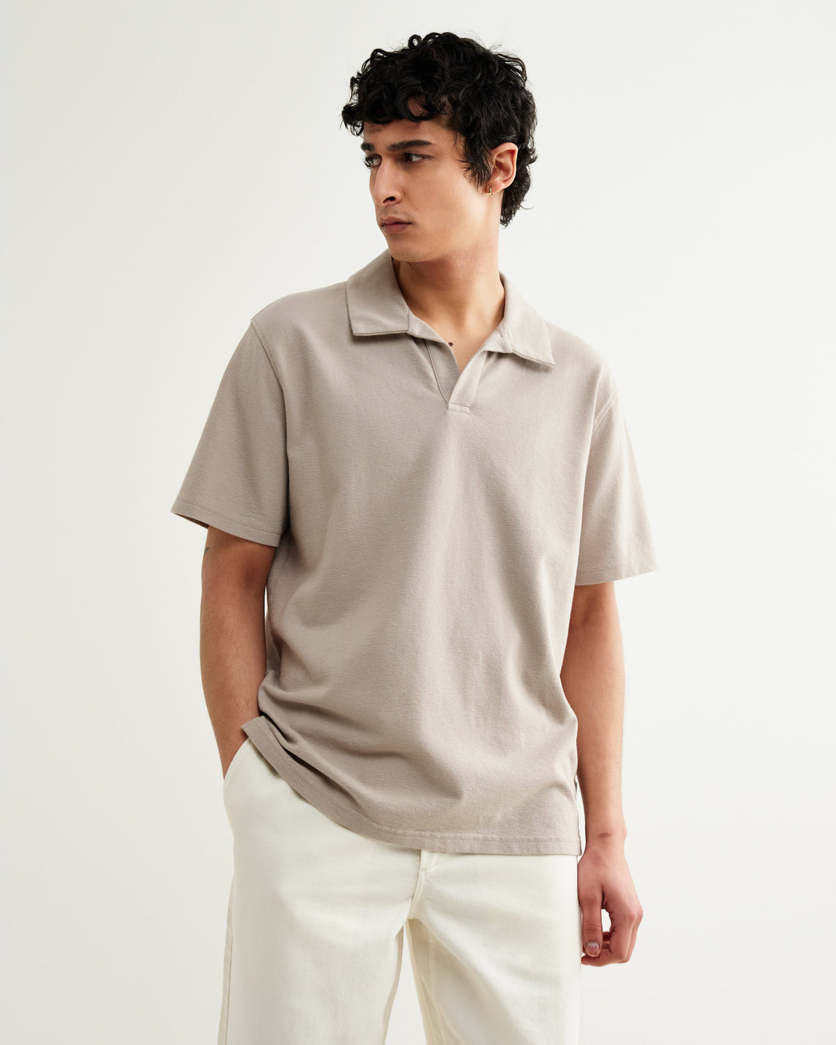 Atwood - Clay Textured Organic Cotton Polo Shirt