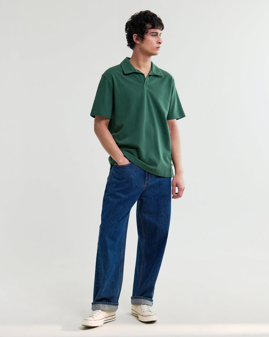 Atwood - Dark Green Textured Organic Cotton Polo Shirt