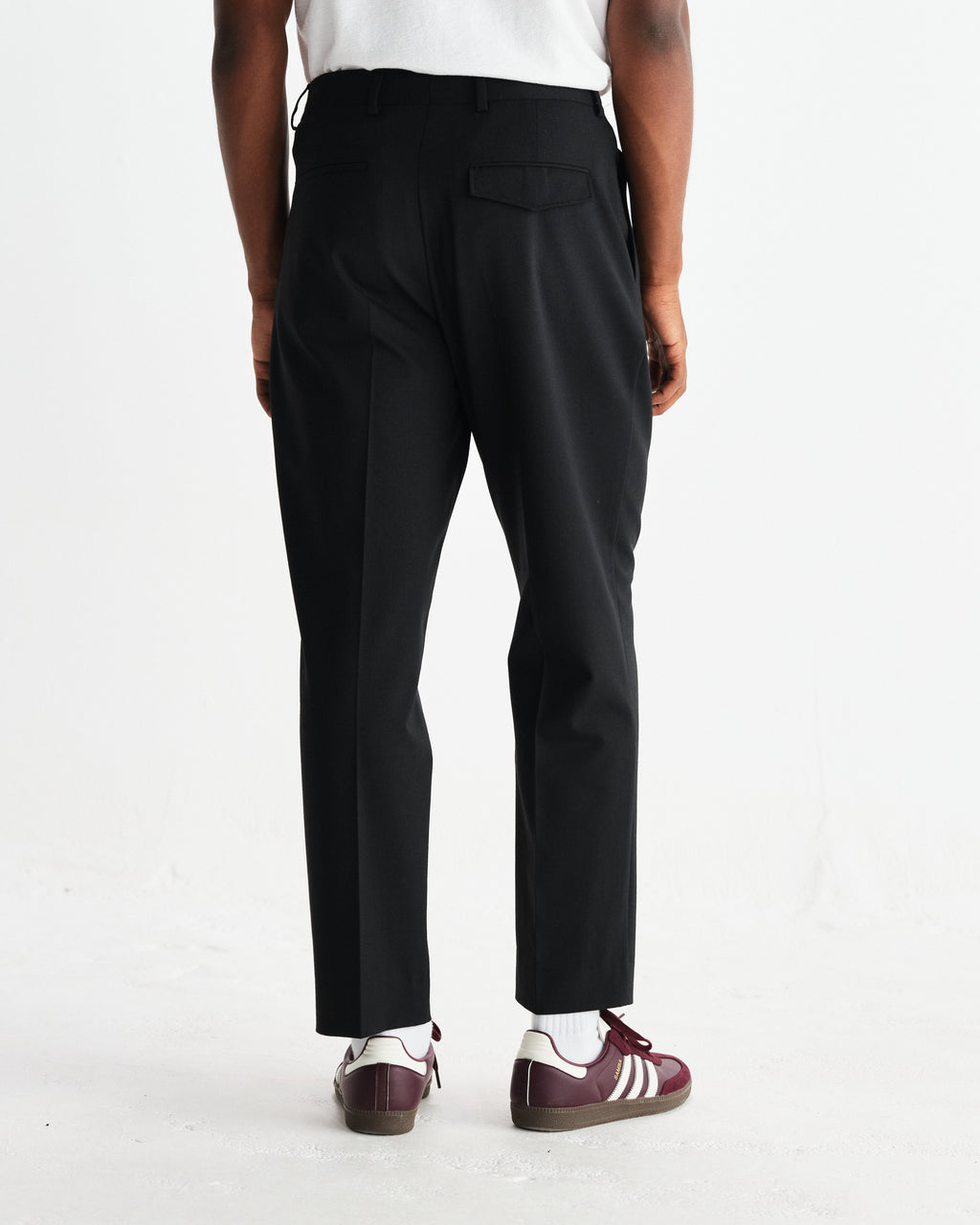 Aubyn - Black Wool Blend Twill Pleated Trousers