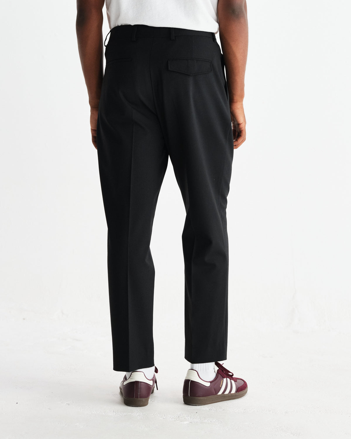 Aubyn - Black Wool Blend Twill Pleated Trousers