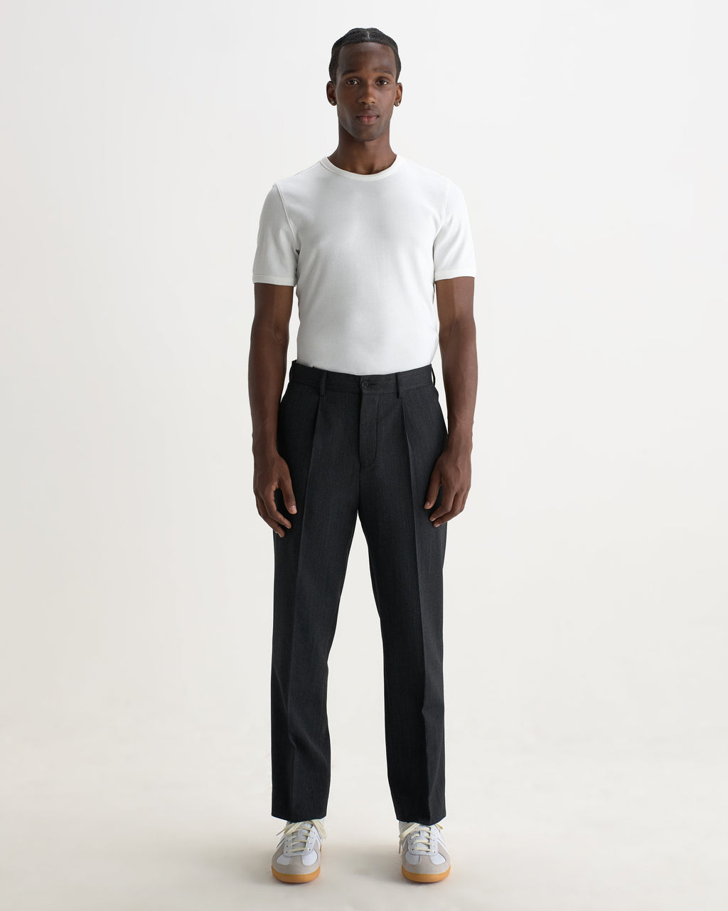 Aubyn - Charcoal Two Tone Wool Blend Trouser