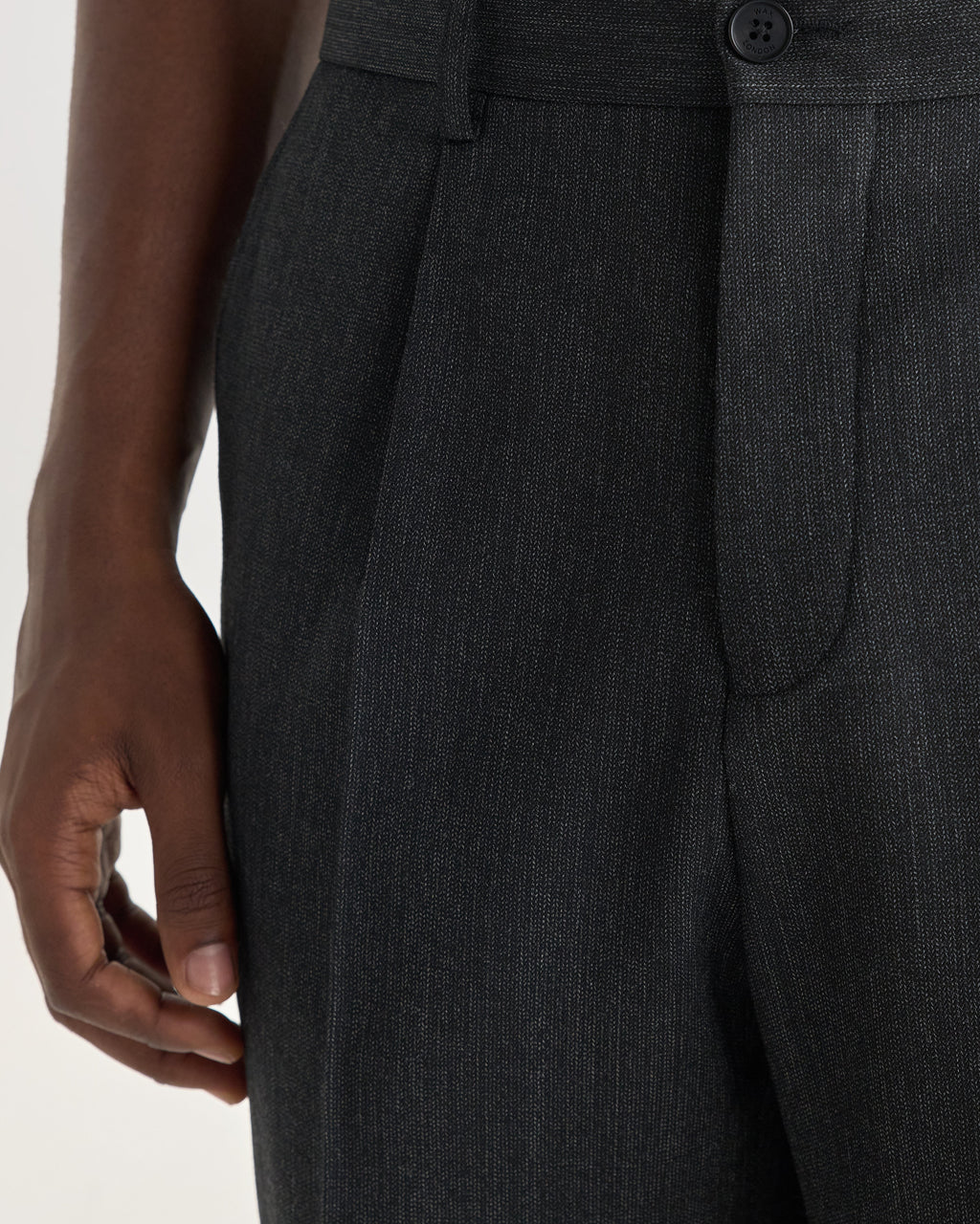 Aubyn - Charcoal Two Tone Wool Blend Trouser