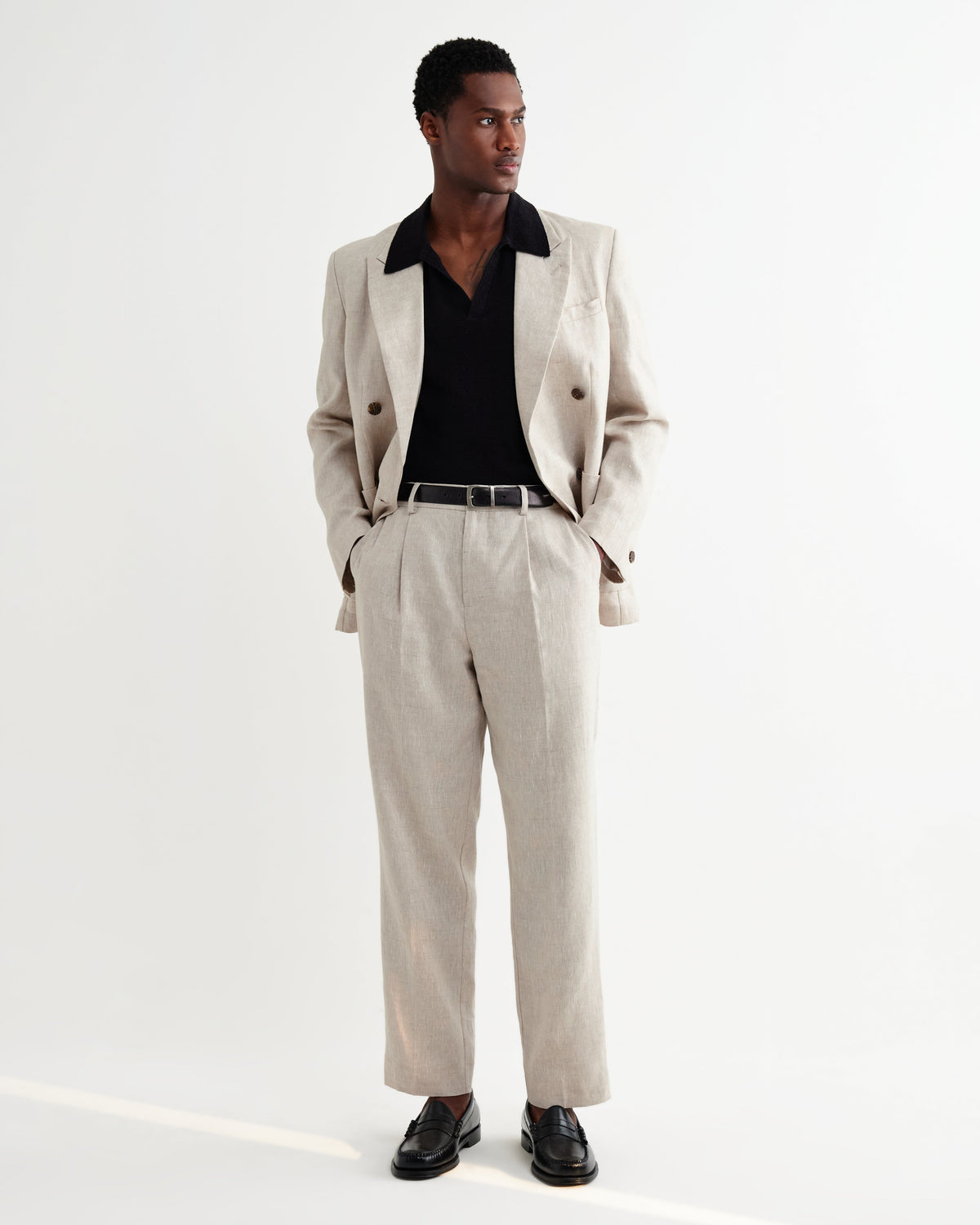 Aubyn - Natural Linen Relaxed Fit Trousers