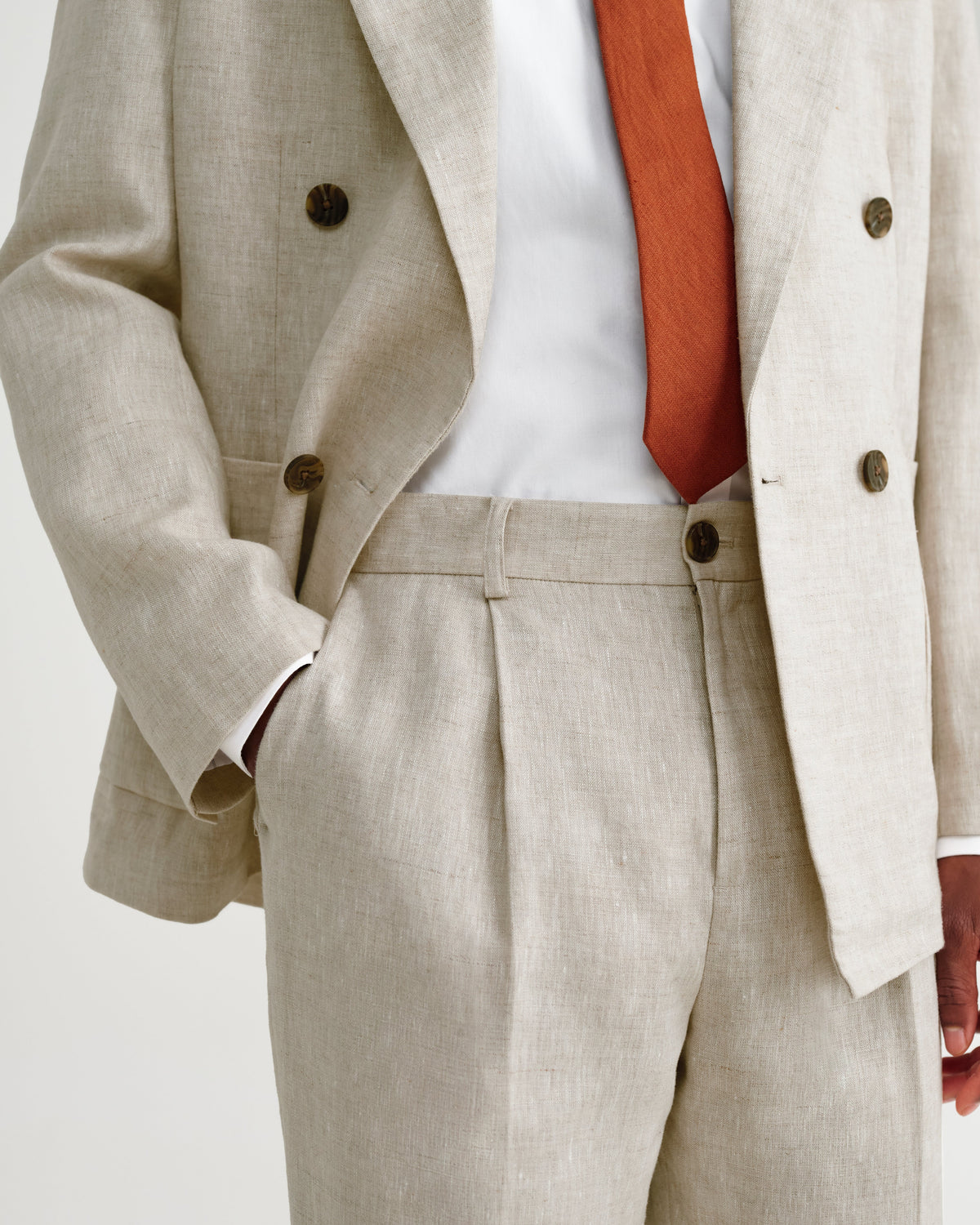 Aubyn - Natural Linen Relaxed Fit Trousers