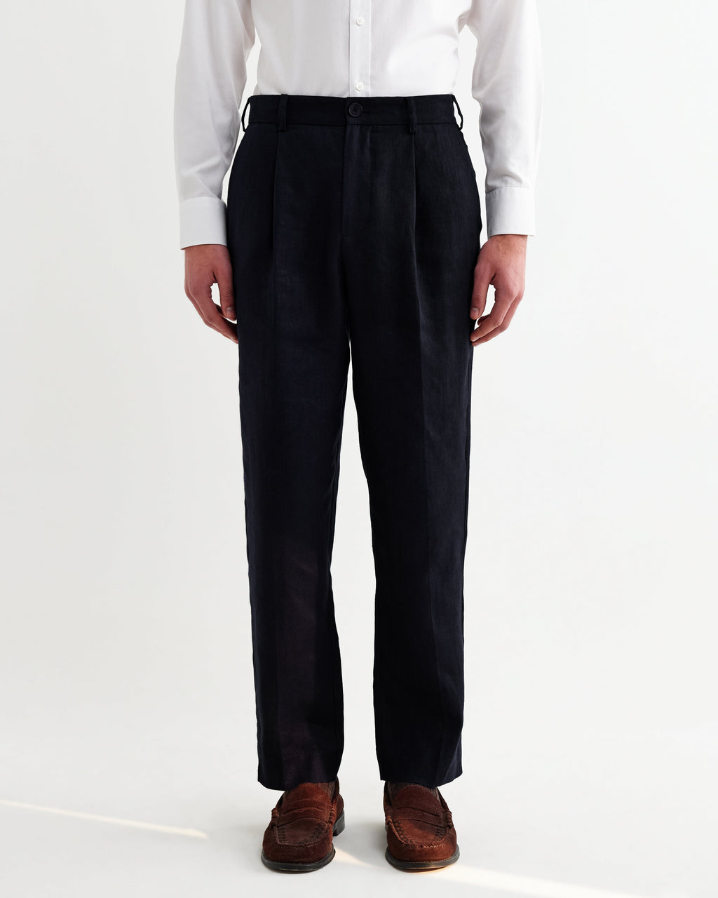 Aubyn - Navy Linen Relaxed Fit Trousers