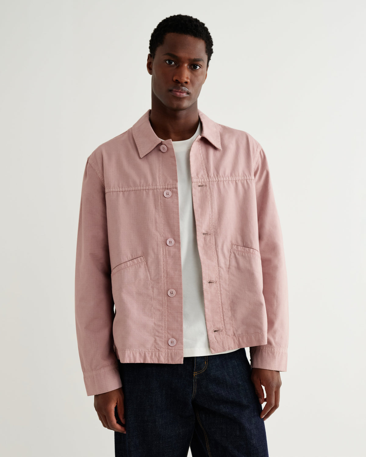 Barton - Dusty Pink Organic Cotton Ripstop Jacket