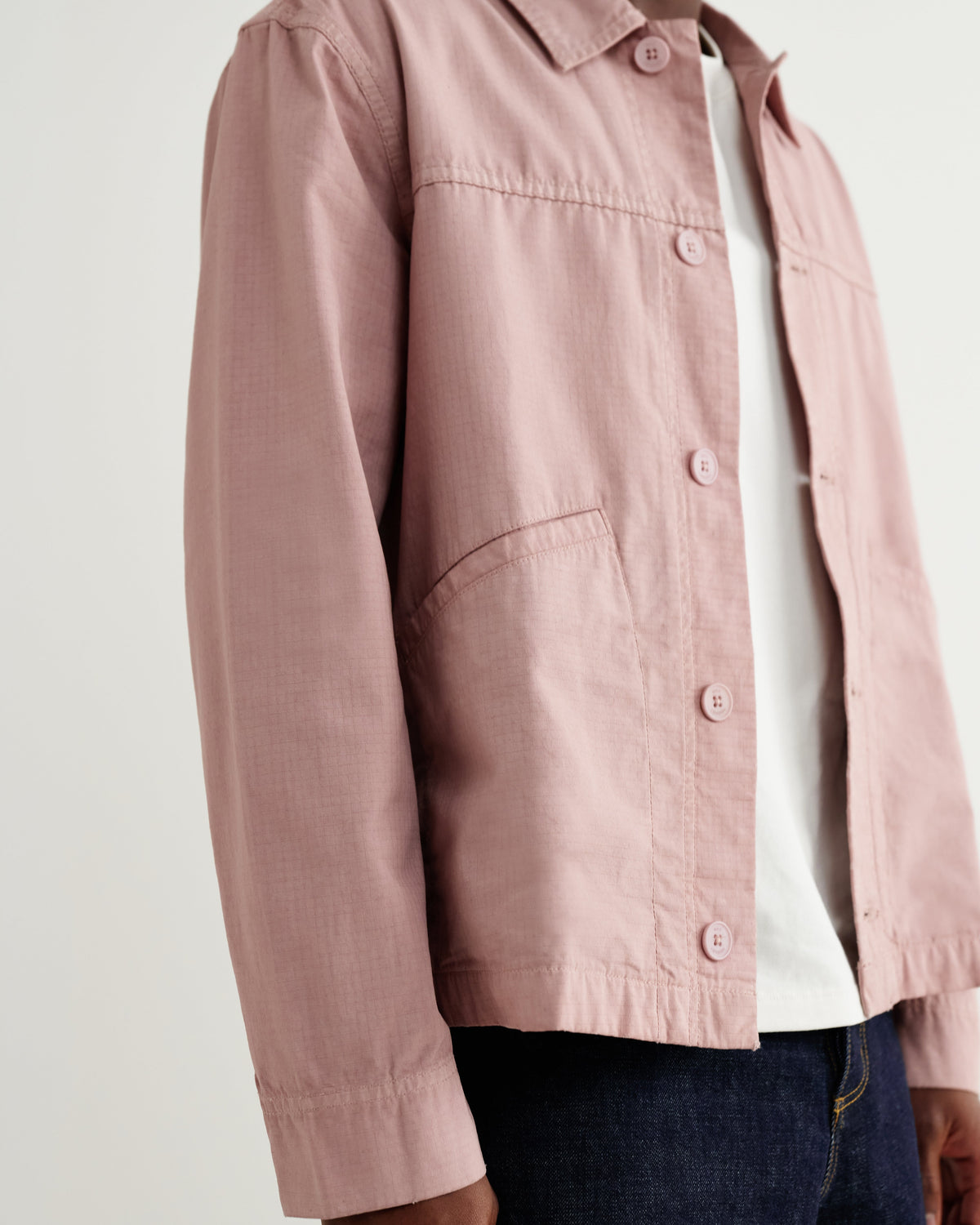 Barton - Dusty Pink Organic Cotton Ripstop Jacket