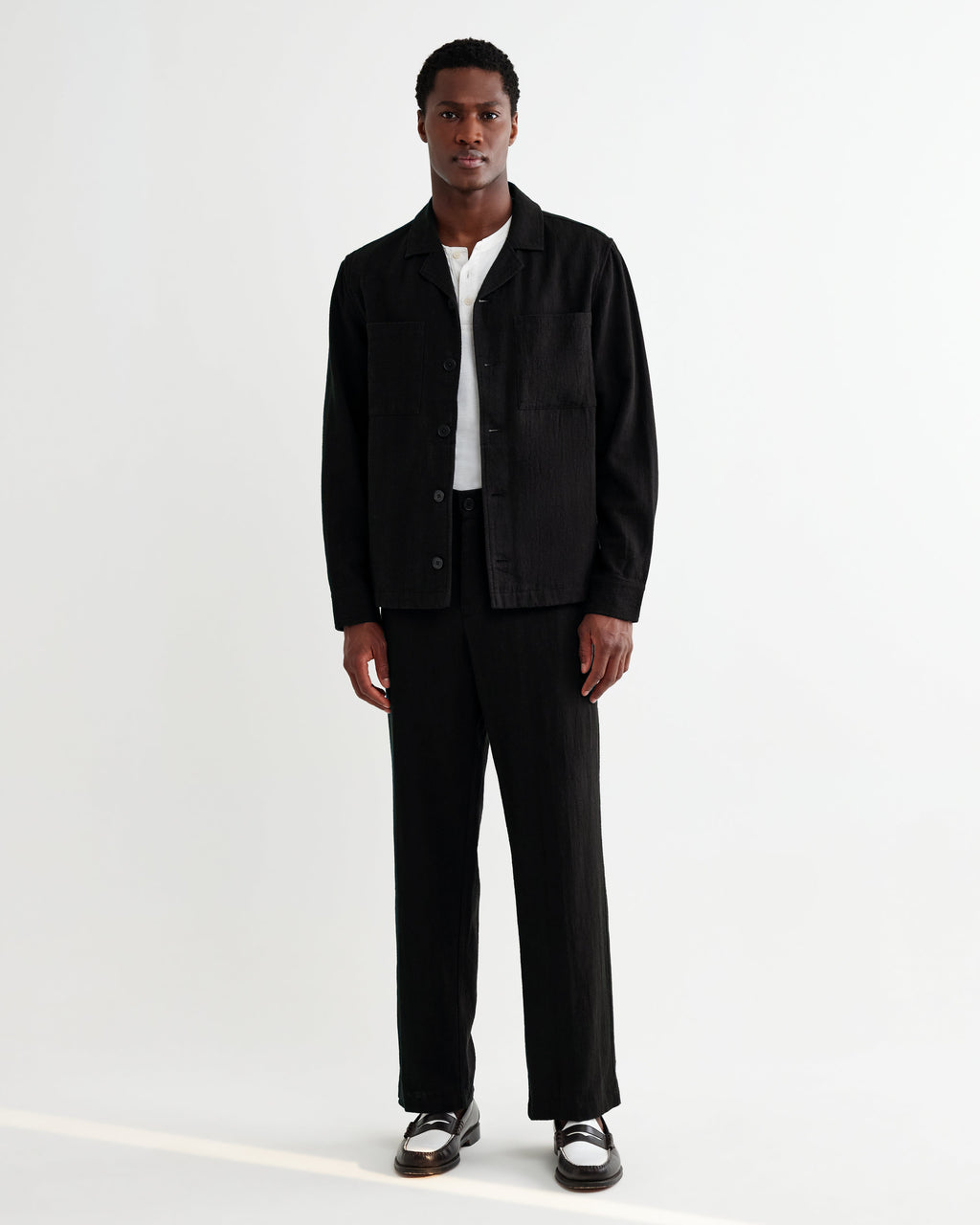 Bayham - Black Linen-Cotton Relaxed Fit Trousers