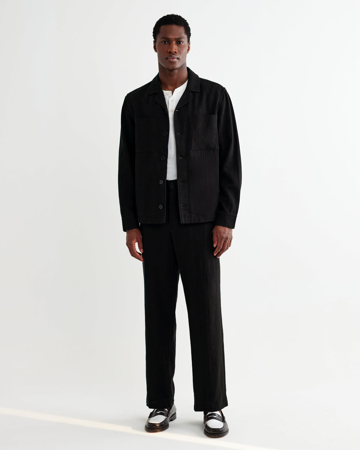 Bayham - Black Linen-Cotton Relaxed Fit Trousers