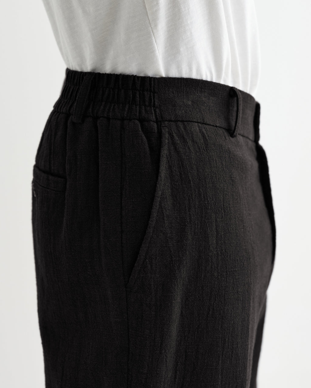 Bayham - Black Linen-Cotton Relaxed Fit Trousers