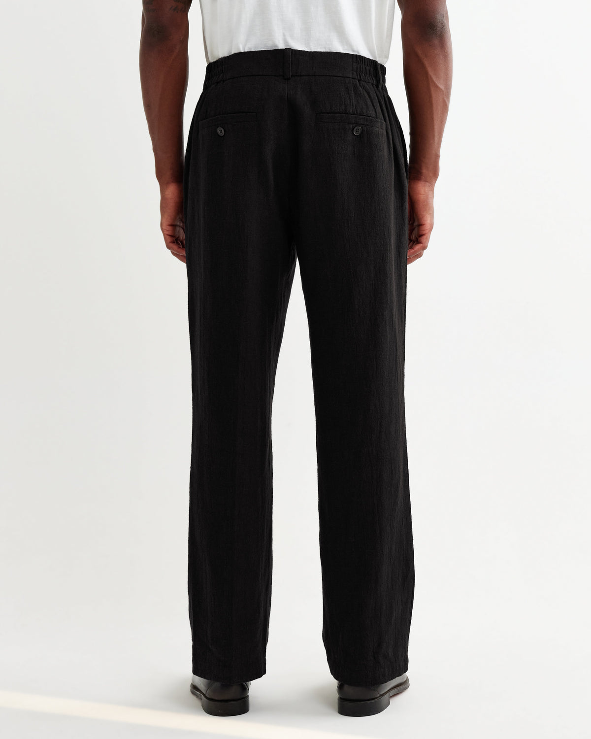 Bayham - Black Linen-Cotton Relaxed Fit Trousers