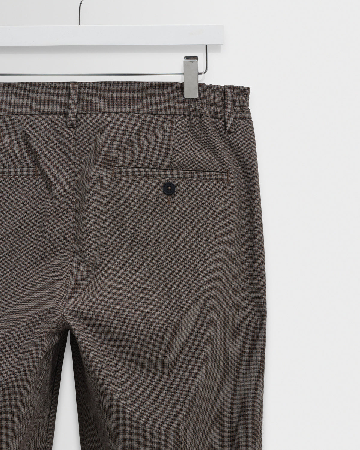 Bayham - Brown Micro Puppytooth Trousers