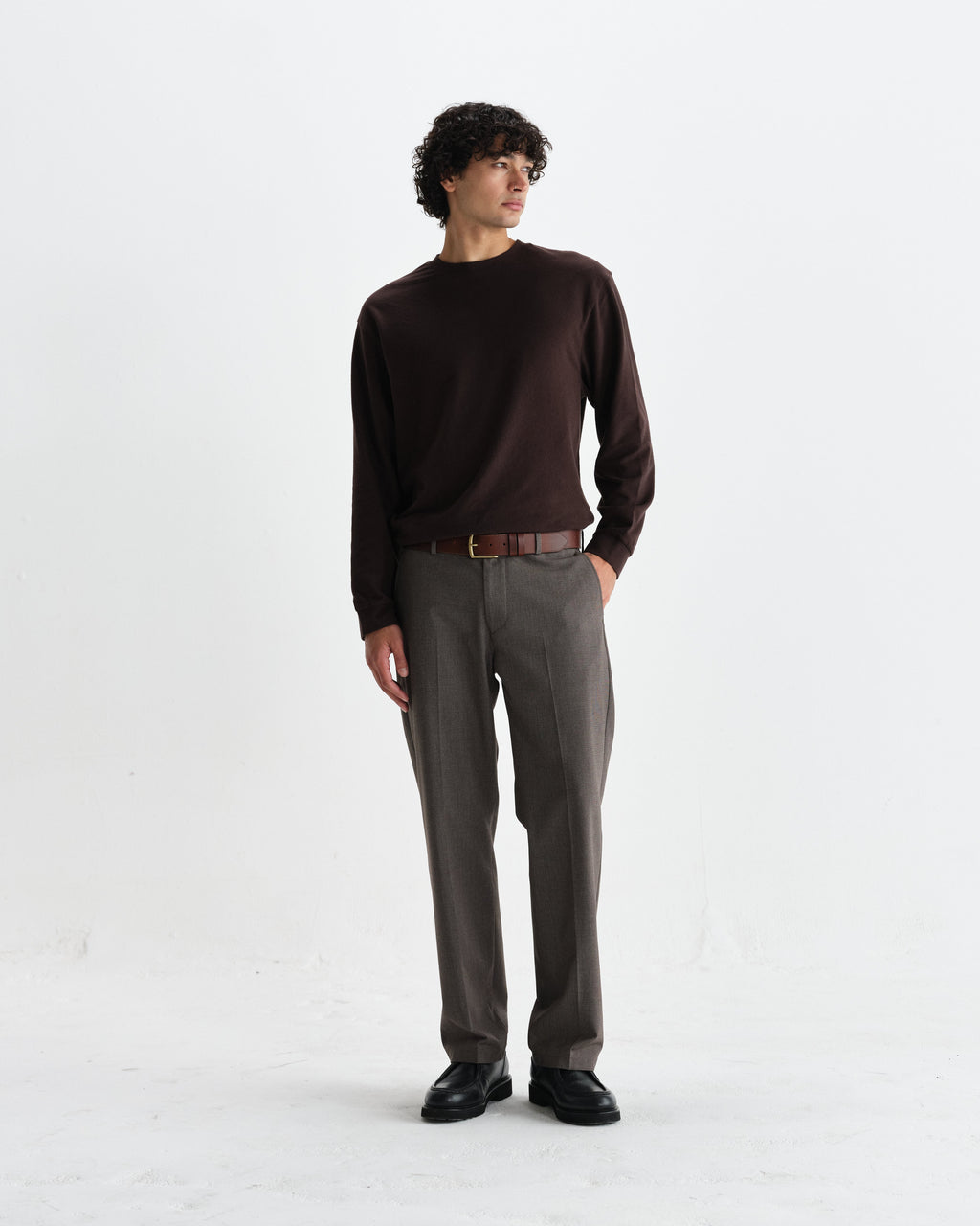 Bayham - Brown Micro Puppytooth Trousers