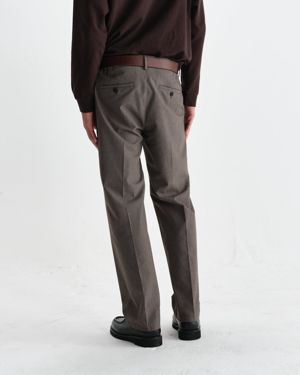 Bayham - Brown Micro Puppytooth Trousers