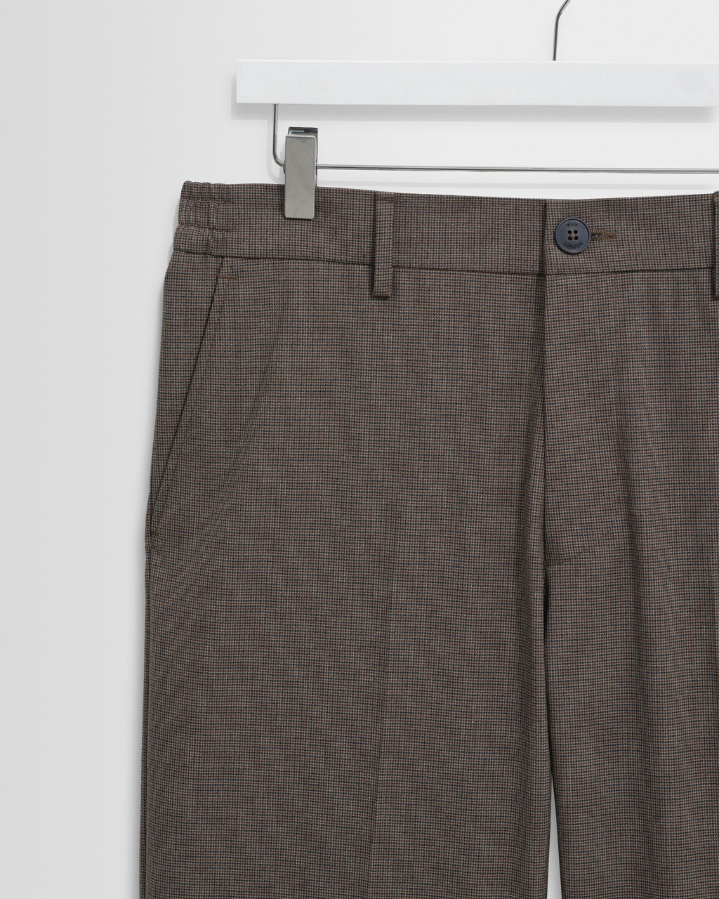 Bayham - Brown Micro Puppytooth Trousers