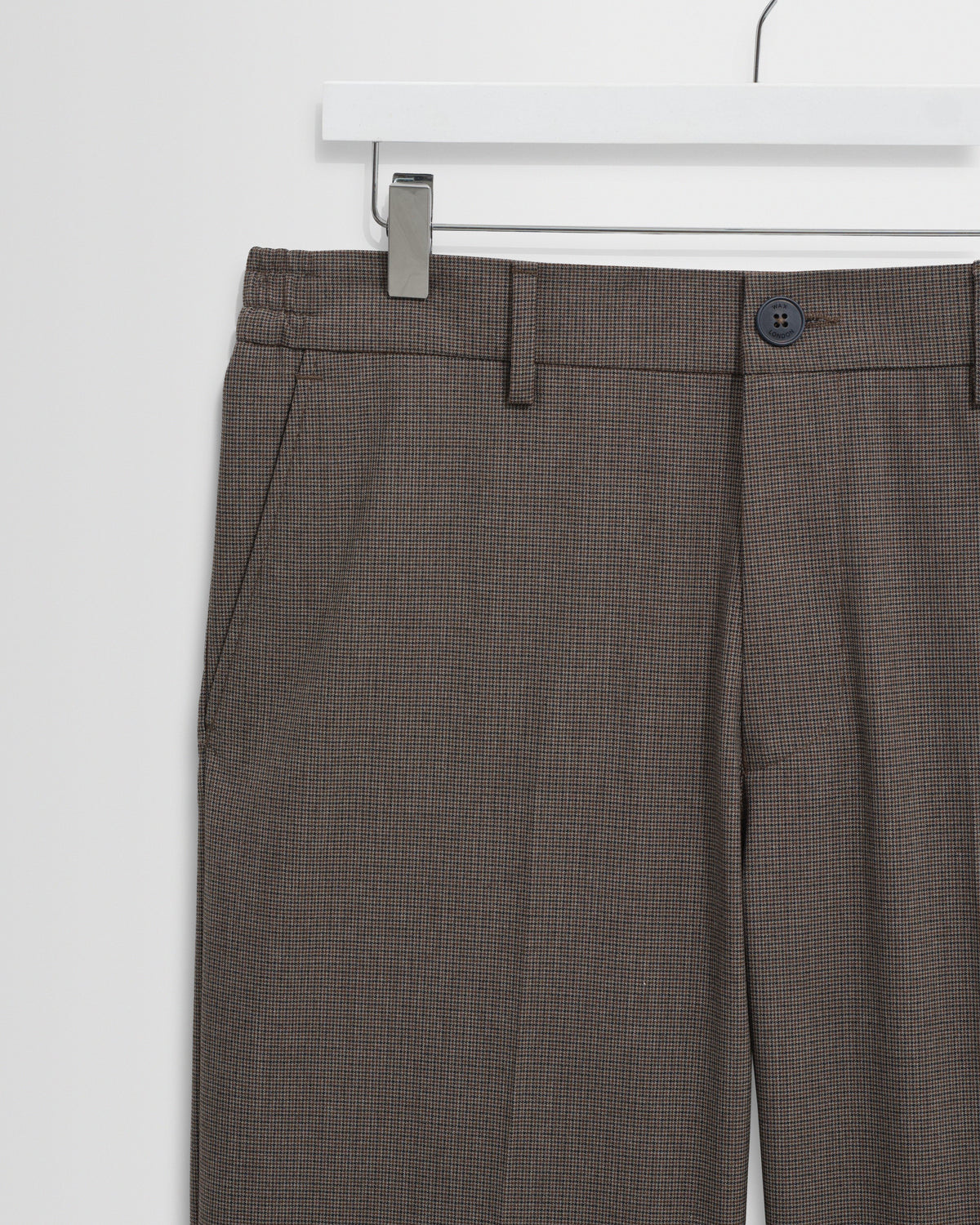 Bayham - Brown Micro Puppytooth Trousers