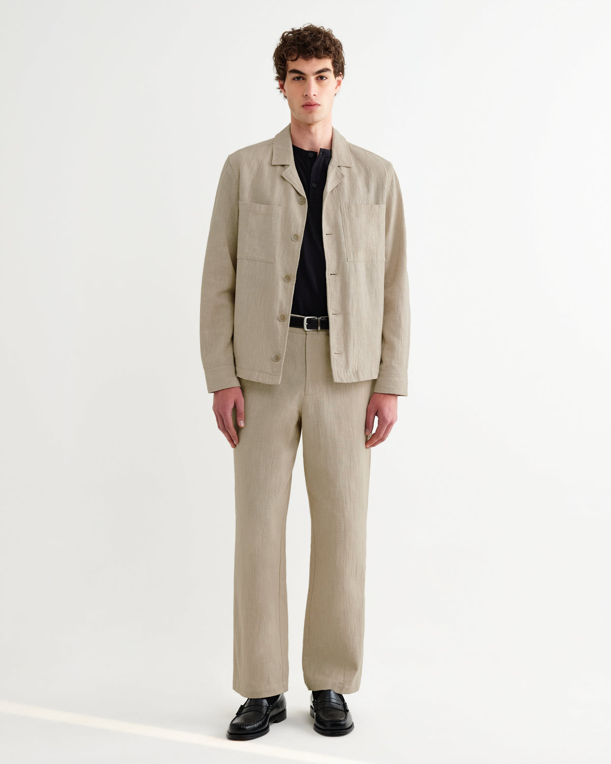 Bayham - Natural Linen-Cotton Relaxed Fit Trousers