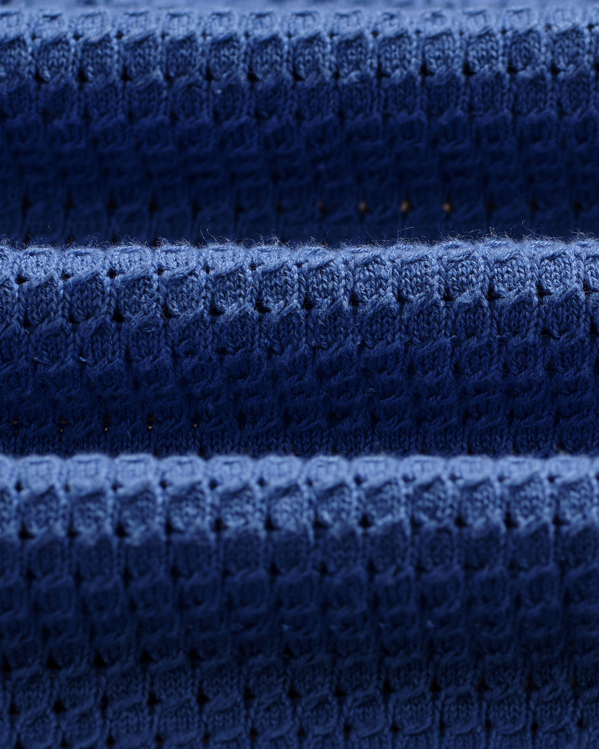 Belle - Blue Tipped Pointelle Polo Shirt