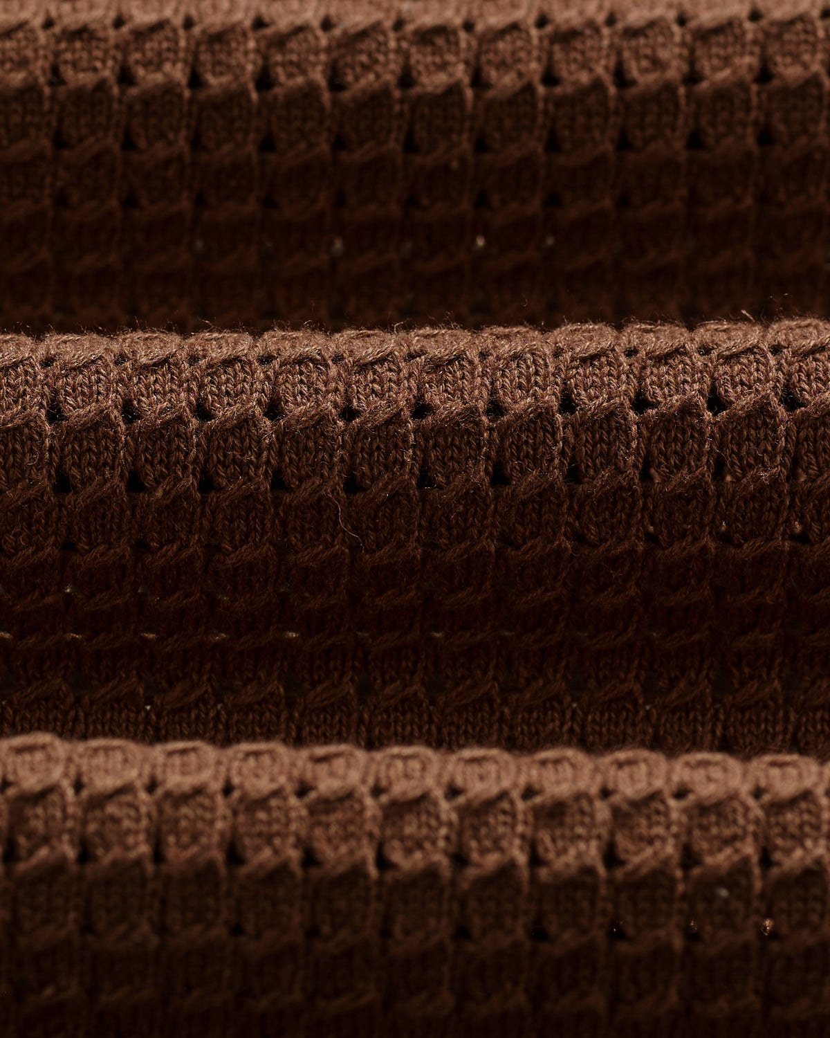 Belle - Dark Brown Tipped Pointelle Polo Shirt