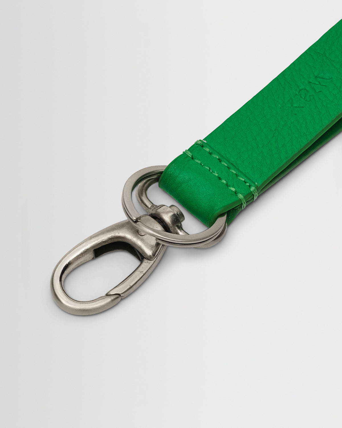 Boston - Bright Green Grain Leather Keyring