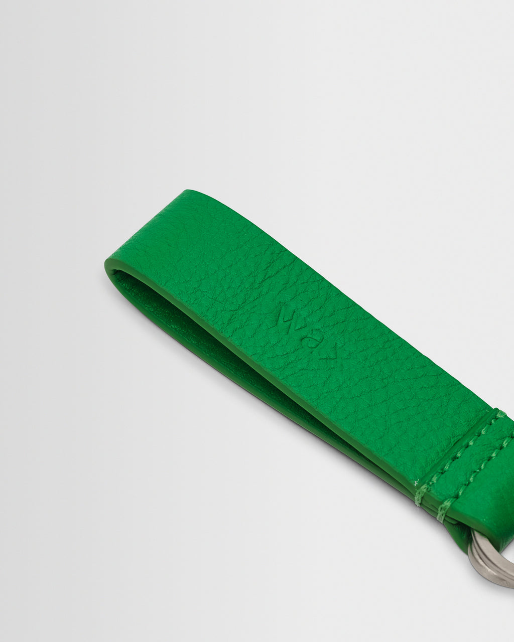 Boston - Bright Green Grain Leather Keyring