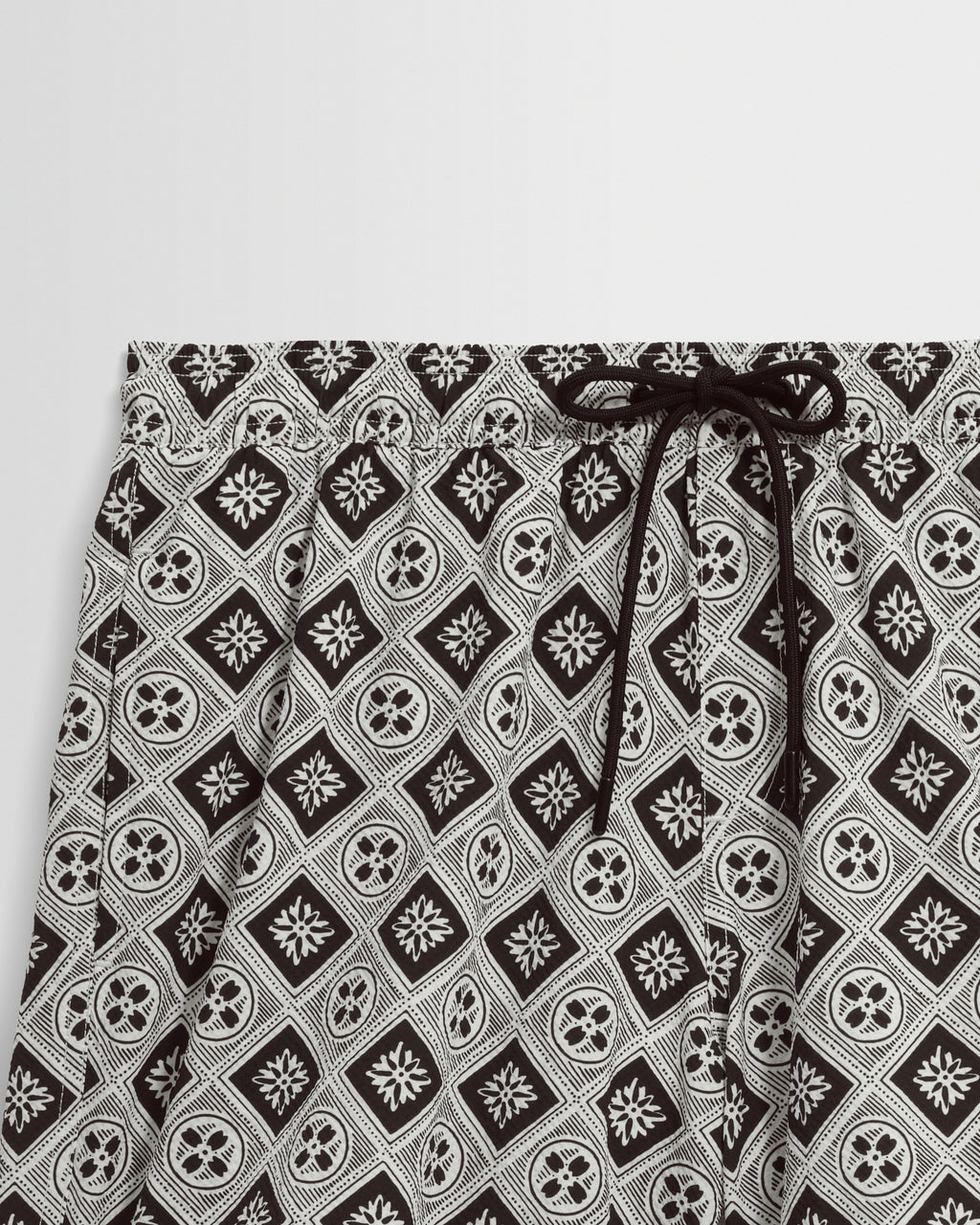 Brockwell - Ecru And Black Seersucker Swim Short