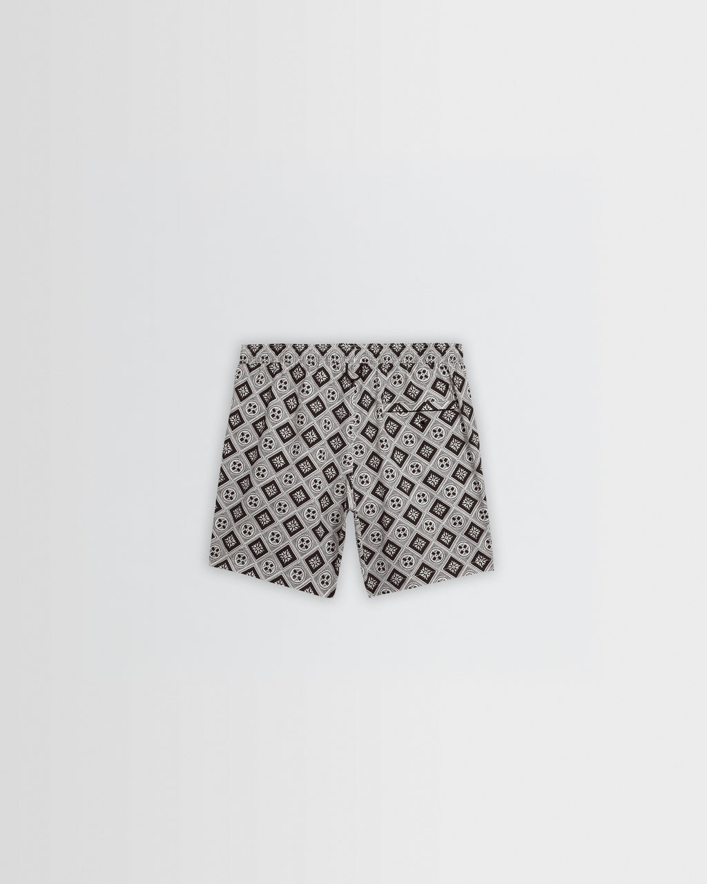 Brockwell - Ecru And Black Seersucker Swim Short