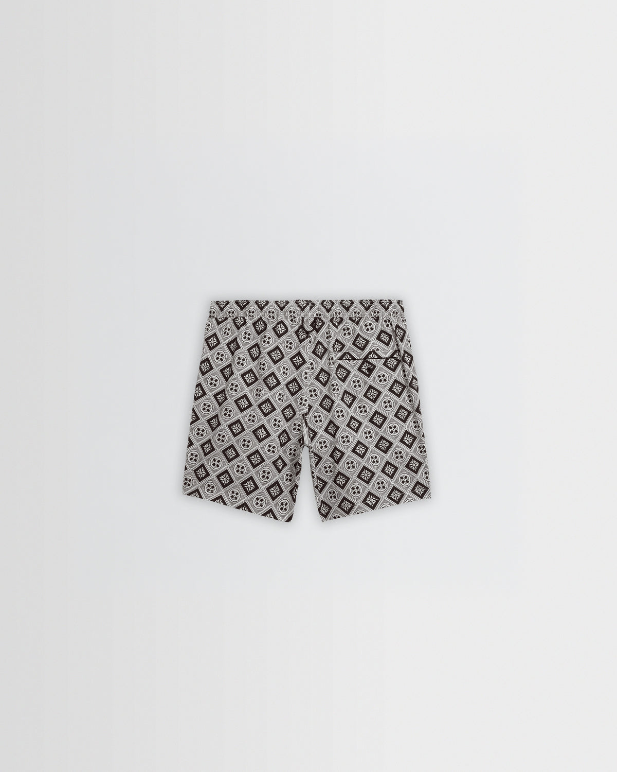 Brockwell - Ecru And Black Seersucker Swim Short