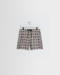 Brockwell - Ecru And Black Seersucker Swim Short